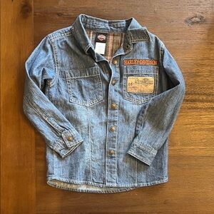 Harley-Davidson Kids Blue Denim shirt. Like New.